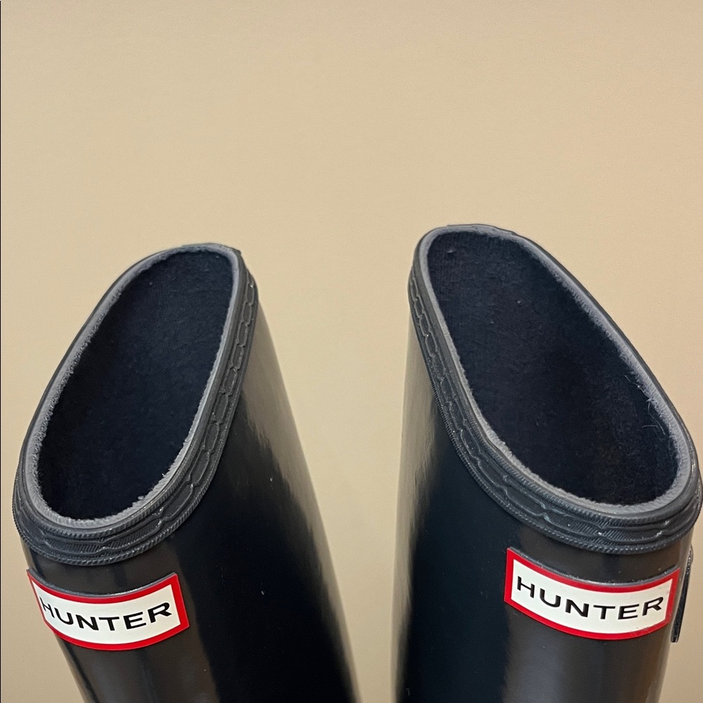 NWOT Hunter Glossy Dark Grey rain Boots - Picture 11 of 11